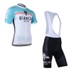 2014 BIANCHI White and Blue Cycling Jersey Short Sleeve and Cycling bib Shorts Cycling Kits Strap
