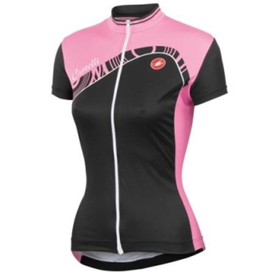 2014 Women Castelli Pink Black Cycling Jersey Short Sleeve Only Cycling Clothing
