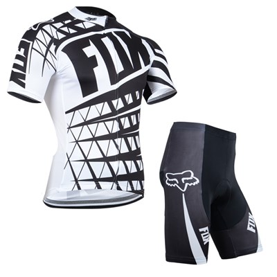 2014 Fox White Black Cycling Jersey Short Sleeve and Cycling Shorts Cycling Kits