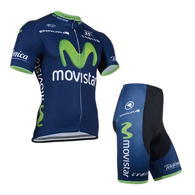 2014 Movistar Cycling Jersey Short Sleeve and Cycling Shorts Cycling Kits