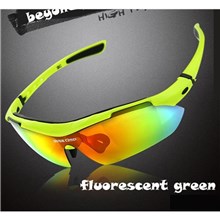 BaseCamp BC-102C Fluorescent Green Cycling Polarizing Sunglasses Myopia 3 Lens Outdoor Wind and Sand Glasses Polarization Sports Equipment