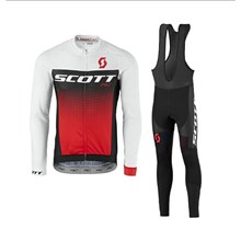 2017 scott Cycling Jersey Long Sleeve and Cycling bib Pants Cycling Kits Strap