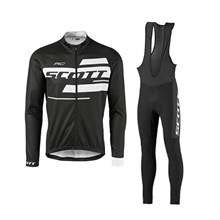 2017 scott Cycling Jersey Long Sleeve and Cycling bib Pants Cycling Kits Strap