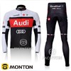 2011 Audi Thermal Fleece Cycling Jersey Long Sleeve and Cycling Pants Cycling Kits S