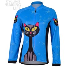 2013 Women blue-cat Cycling Jersey Long Sleeve Only