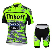 2015 Tinkoff Saxo Bank Fluo Green Cycling Jersey Short Sleeve Maillot Ciclismo and Cycling Shorts Cycling Kits cycle jerseys Ciclismo bicicletas XXS