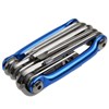 Mini Repair Pocket Folding Tool 11 in 1 Bicycle Moutain Road Bike Tool Set Cycling Multi Repair Tools Kit Wrench Blue