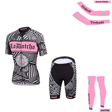 2016 Tinkoff Saxo Bank Pink Cycling Jersey Maillot Ciclismo Short Sleeve and Cycling Shorts and Leg Sleeve and Arm Sleeve XXS