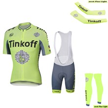 2016 Tinkoff Saxo Bank Light Cycling Jersey Maillot Ciclismo Short Sleeve and Cycling Bib Shorts and Leg Sleeve and Arm Sleeve XXS
