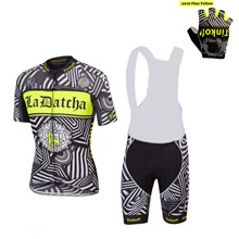 2016 Tinkoff Saxo Bank Fluo Yellow Cycling Jersey Maillot Ciclismo Short Sleeve and Cycling Bib Shorts and Gloves Short Finger XXS