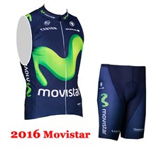2016 movistar Cycling Vest Maillot Ciclismo Sleeveless and Cycling Shorts Cycling Kits cycle jerseys Ciclismo bicicletas