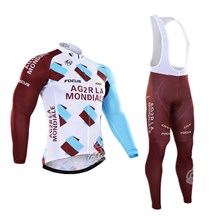 2016 AG2R Cycling Jersey Long Sleeve and Cycling bib Pants Cycling Kits Strap XXS