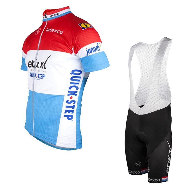 2016 ETIXX-QUICK STEP Luxembourgian Champion Set Cycling Jersey Maillot Short and Cycling bib Shorts Kits Strap cycle jerseys Ciclismo bicicletas