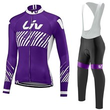 2017 women liv Cycling Jersey Long Sleeve and Cycling bib Pants Cycling Kits Strap XXS