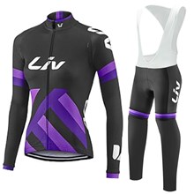 2017 women liv Cycling Jersey Long Sleeve and Cycling bib Pants Cycling Kits Strap XXS