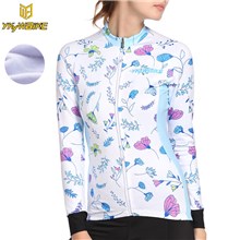 YKYWBIKE FLOWERS AC16W WOMEN Thermal Fleece Cycling Jersey Ropa Ciclismo Winter Long Sleeve Only Cycling Clothing cycle jerseys Ropa Ciclismo bicicletas maillot ciclismo S