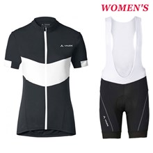 2017 Women’s Vaude Advanced II Black-White Cycling Jersey Maillot Ciclismo Short Sleeve and Cycling bib Shorts Cycling Kits Strap cycle jerseys Ciclismo bicicletas XXS
