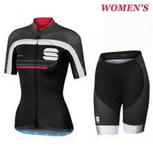 2016 Women Sportful Gruppetto Black-Grey Cycling Jersey Short Sleeve Maillot Ciclismo and Cycling Shorts Cycling Kits cycle jerseys Ciclismo bicicletas