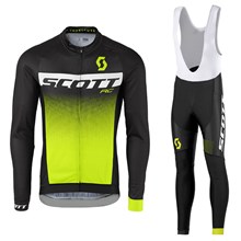 SCOTT RC Team Wind Jacket Cycling Jersey Long Sleeve and Cycling bib Pants Cycling Kits Strap XXS