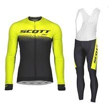 2018 Scott Cycling Jersey Long Sleeve and Cycling bib Pants Cycling Kits Strap XS