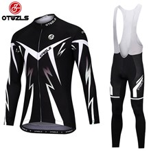 OTWZLS Cycling Jersey Long Sleeve and Cycling bib Pants Cycling Kits Strap