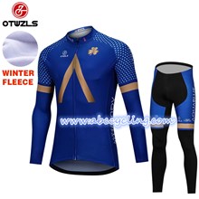2018 AQUABLUE Thermal Fleece Cycling Jersey Ropa Ciclismo Winter Long Sleeve and Cycling Pants ropa ciclismo thermal ciclismo jersey thermal S