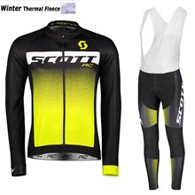 2017 Scott RC AS Thermal Fleece Cycling Jersey Long Sleeve Ropa Ciclismo Winter and Cycling bib Pants ropa ciclismo thermal ciclismo jersey thermal XS