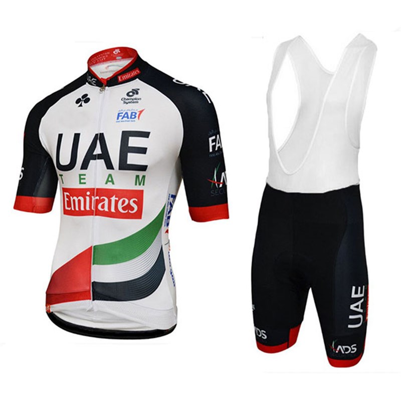 2018 UAE Cycling Jersey Maillot Ciclismo Short Sleeve and Cycling bib ...