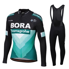 2019 BORA Thermal Fleece Cycling Jersey Long Sleeve Ropa Ciclismo Winter and Cycling bib Pants ropa ciclismo thermal ciclismo jersey thermal S